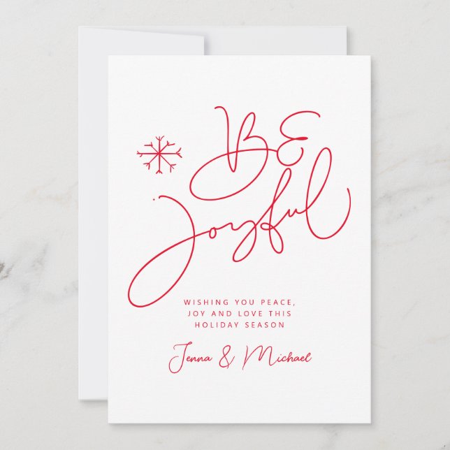 ADD YOUR PHOTO | Merry Christmas Be Joyful Invitation (Front)