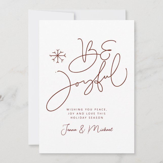 ADD YOUR PHOTO | Merry Christmas Be Joyful Invitation (Front)