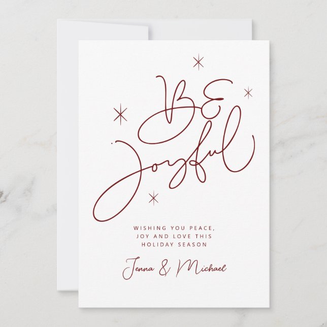 ADD YOUR PHOTO | Merry Christmas Be Joyful Invitation (Front)