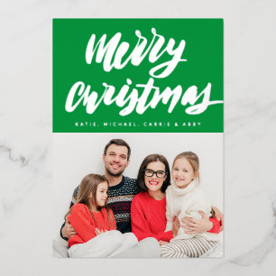  ADD YOUR PHOTO   Merry Christmas Foil Holiday Car