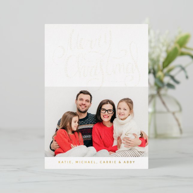  ADD YOUR PHOTO | Merry Christmas Foil Holiday Car (Standing Front)