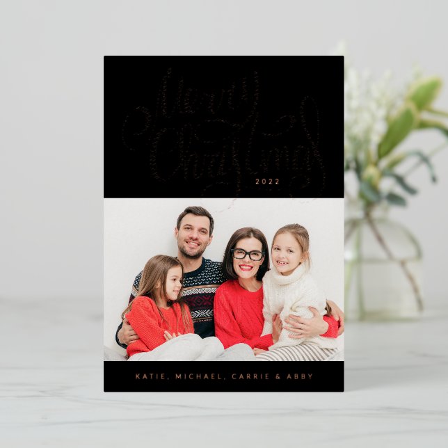  ADD YOUR PHOTO | Merry Christmas Foil Holiday Car (Standing Front)