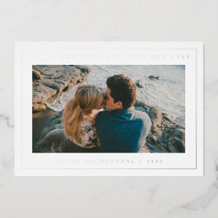 ADD YOUR PHOTO Merry Christmas & Happy New Year Foil Holiday Card