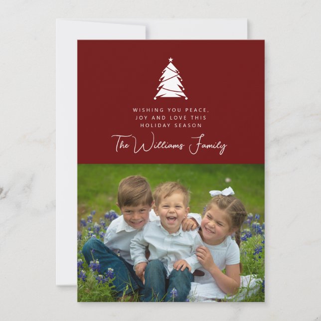 ADD YOUR PHOTO | Merry Christmas Holiday Tree Invitation (Front)