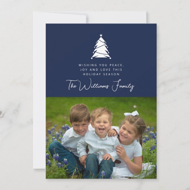 ADD YOUR PHOTO | Merry Christmas Holiday Tree Invitation (Front)