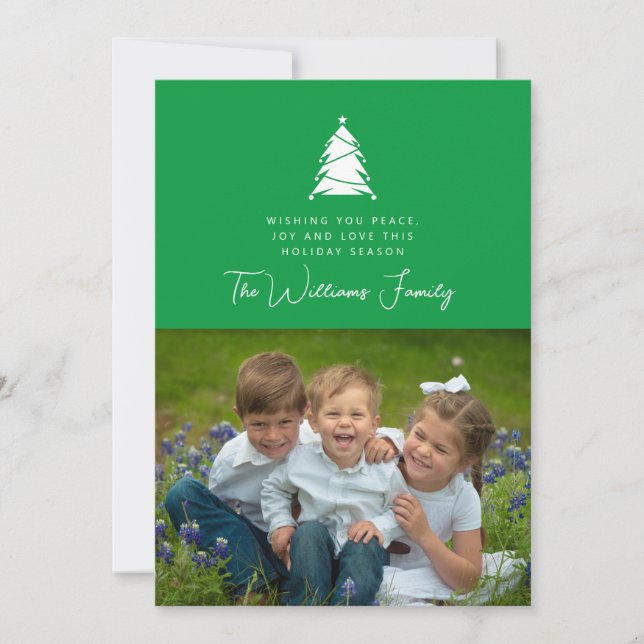 ADD YOUR PHOTO | Merry Christmas Holiday Tree Invitation (Front)