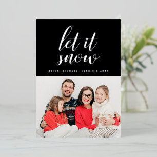  ADD YOUR PHOTO   Merry Christmas Let It Snow Foil Foil Holiday Card