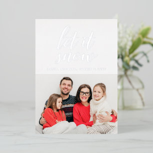 ADD YOUR PHOTO   Merry Christmas Let It Snow Foil Holiday Card