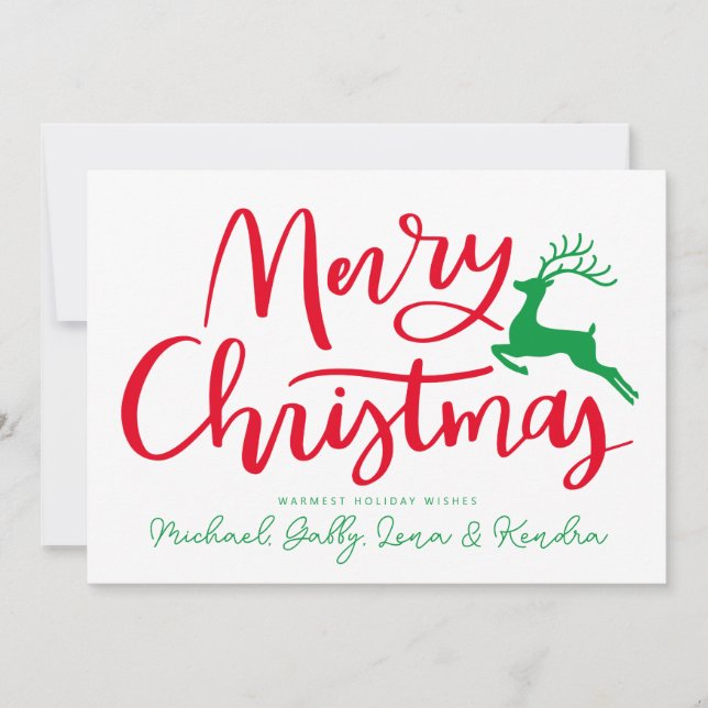 ADD YOUR PHOTO | Merry Christmas Reindeer Invitation (Front)