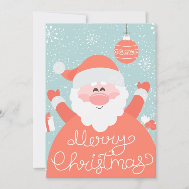 Add Your Photo | Merry Christmas Santa Claus Invitation (Front)