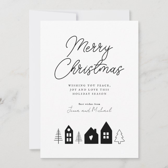 ADD YOUR PHOTO | Merry Christmas Town Invitation (Front)