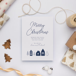 ADD YOUR PHOTO Merry Christmas Town Invitation