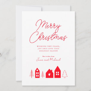 ADD YOUR PHOTO Merry Christmas Town Invitation