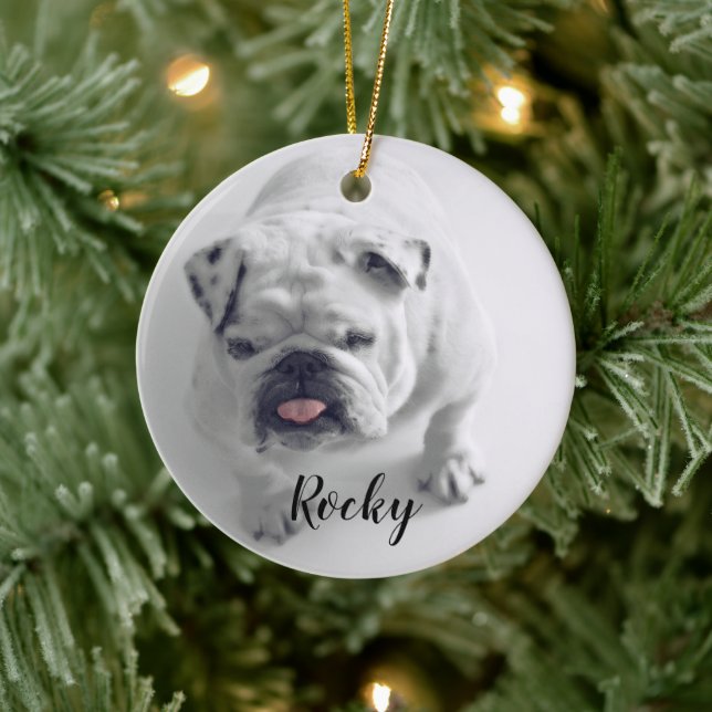 Add Your Photo my pet Dog Christmas  Ceramic Ornament (Tree)