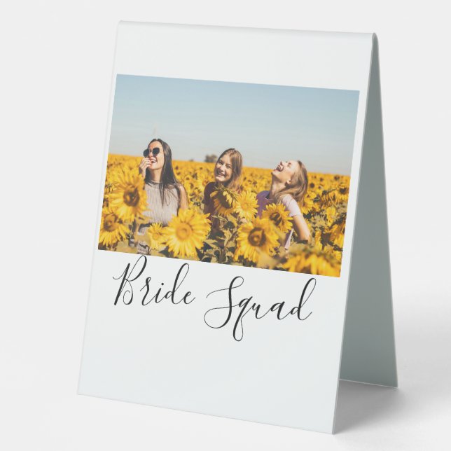 Add your photo name bridesmaid squad bride party  (Front)