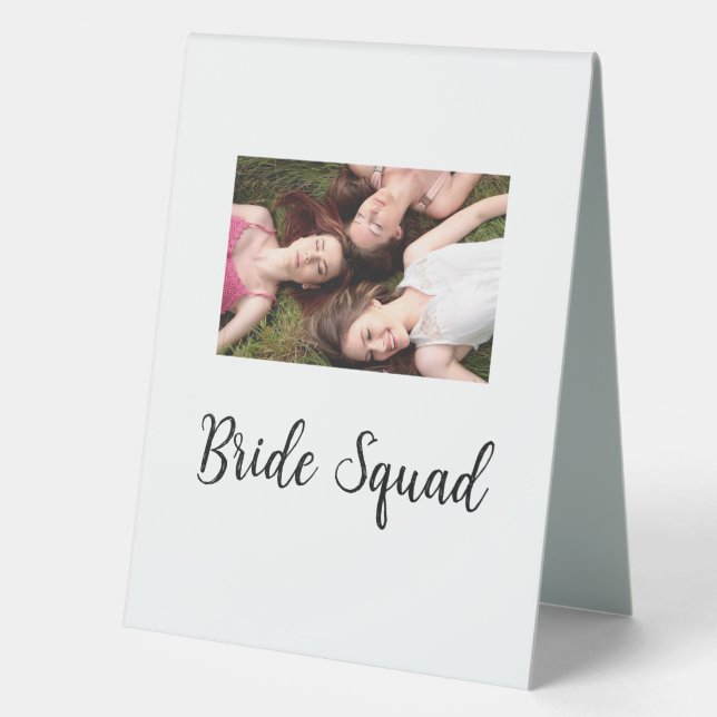 Add your photo name bridesmaid squad bride party  (Front)