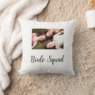 Add your photo name bridesmaid squad bride party  cushion