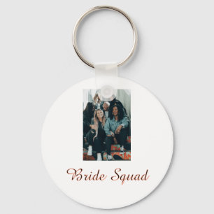 Add your photo name bridesmaid squad bride party  key ring