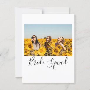 Add your photo name bridesmaid squad bride party postcard