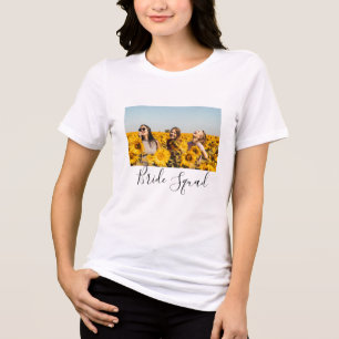 Add your photo name bridesmaid squad bride party Tri-Blend shirt