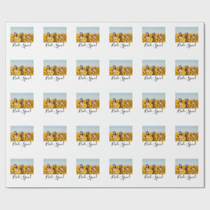 Add your photo name bridesmaid squad bride party wrapping paper