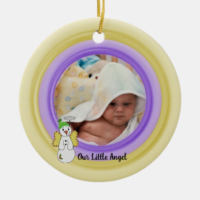 Add Your Photo Our Little Angel Ceramic Ornament (Front)