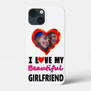 Add Your Photo Personalised I Love My Girlfriend iPhone 13 Mini Case
