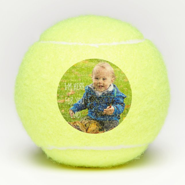 Add Your Photo Personalised Support Quote Tennis Balls (Front)