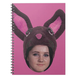 Add Your Photo Pink Bunny Ears Notebook