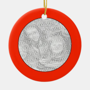 Add Your Photo Red Circle Ornament