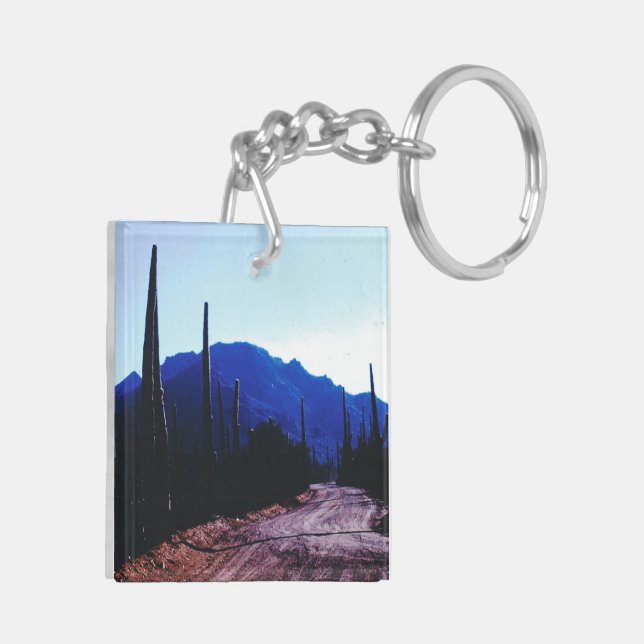 add your photo route 66 (double-sided) Keychain (Back Left)
