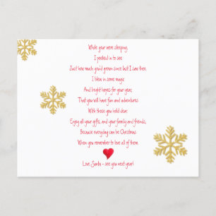 Add your photo Santa visit christmas eve Announcement Postcard