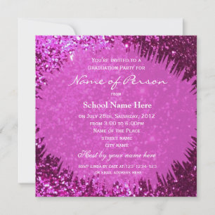 Add your photo, shining purple fashion graduation invitation