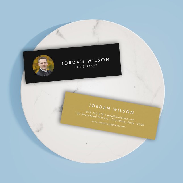 Add Your Photo Simple Editable Colour Minimalist Mini Business Card (Creator Uploaded)