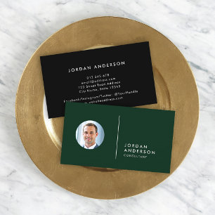 Add Your Photo Simple Separator Editable Colour Business Card