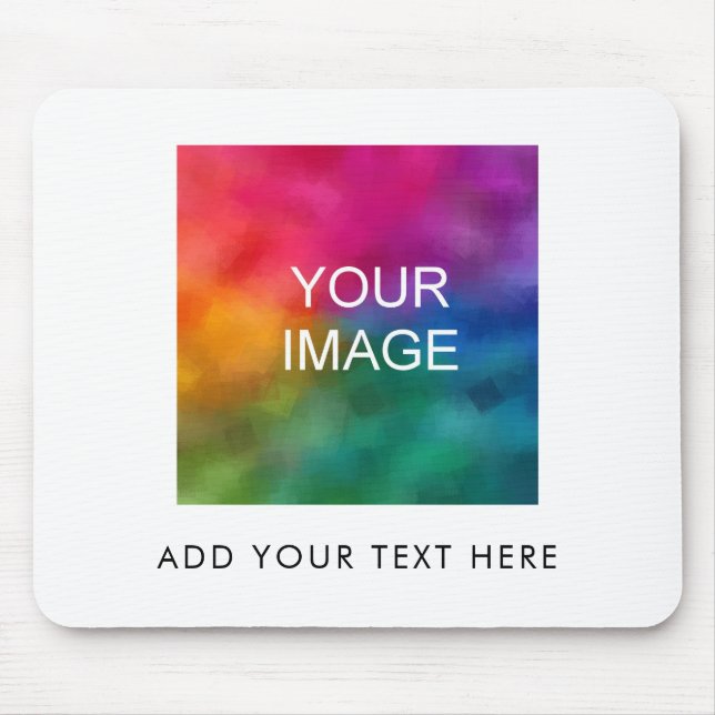 Add Your Photo Text Business Logo Image Template Mouse Pad (Front)