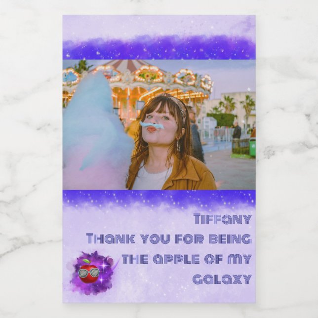Add Your Photo Thankful Galaxy Labels (Single Label)