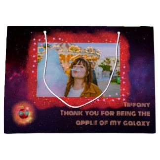 Add Your Photo Thankful Galaxy Large Gift Bag