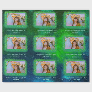 Add Your Photo Thankful Galaxy Wrapping Paper