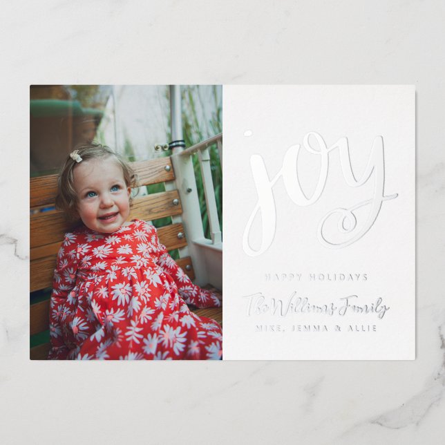  ADD YOUR PHOTO | The Season To Be Jolly Foil Holiday Card (Front)