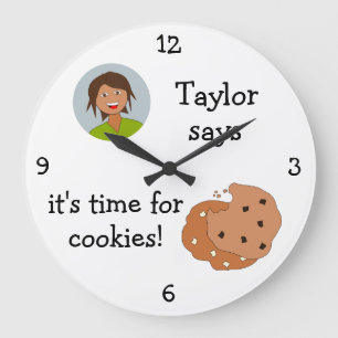 Add Your Photo: 'Time for Cookies' Large Clock