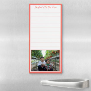 Add Your Photo To Do List Coral Modern Magnetic Notepad