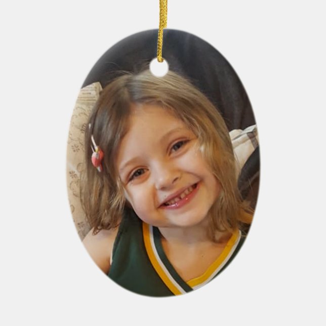 Add your Photo to this Personalised Ceramic Ornament (Front)
