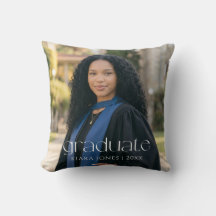 Add Your Photo Trendy Graduation Throw Pillow