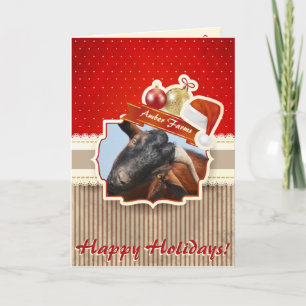 ADD YOUR PHOTO Vintage Goat Christmas Card