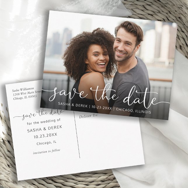 Add Your Photo Wedding Save the Date Invitation Postcard (Creator Uploaded)