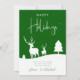 ADD YOUR PHOTO   Winter Deer Snowflakes Invitation