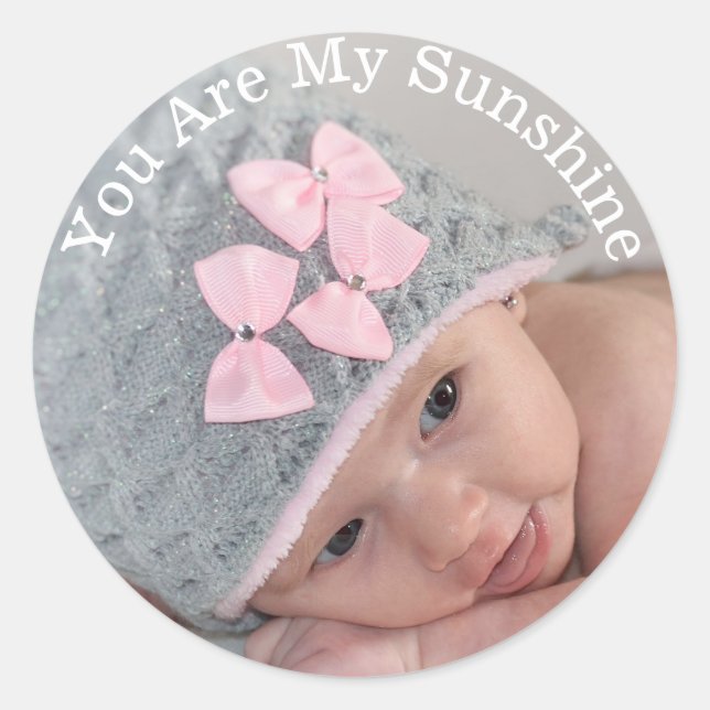 Add Your Photo You are My Sunshine Stickers (Front)