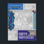 ADD YOUR PHOTOS Hanukkah Whimsical Dreidel Holiday Postcard<br><div class="desc">Upload your favourite photos into this whimsical Hanukkah card frame and then personalise it with the relationship (friends,  neighbours,  family,  etc),  Then add your family name. Don't forget to put in the holiday year.</div>