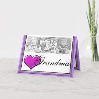 Add Your Photos Purple Love For Grandma Card